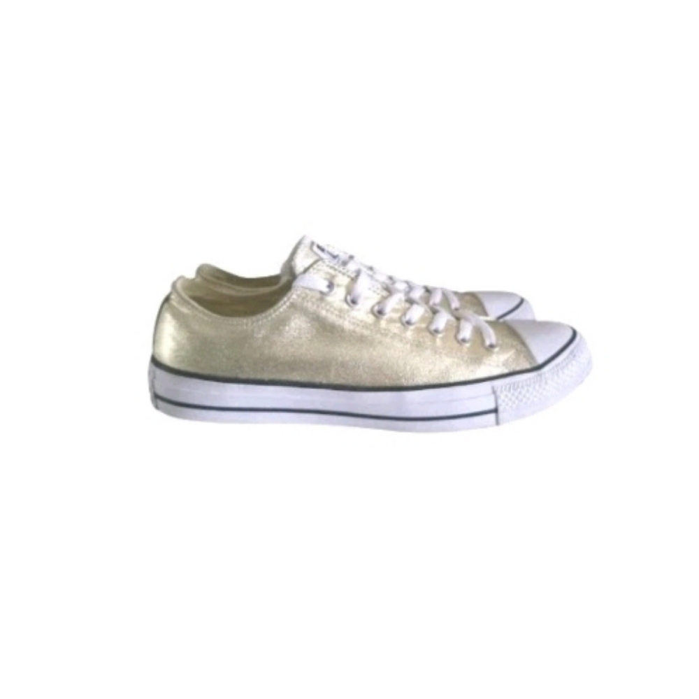 Converse All Star Chuck Taylor Metallic Gold White Sneaker Shoe Men 11 Women 13
